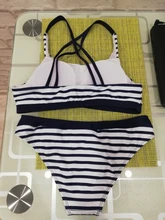 Women Swimwear Bikinis-Set Bathing-Suits Pool Push-Up Female Sexy Striped Beach New