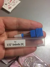 Juego de brocas de cerámica para manicura, conjunto de cutículas de carburo, removedor de esmalte eléctrico de pedicura, CHTP01-16 de rebaba de Paraguas Blanco, 1 Uds.