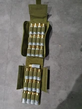 Bolsa de carcasa de munición táctica, 25 balas, calibre 12, riñonera Molle, soporte para pistola de tiro, Cartucho para Rifle, accesorios de caza