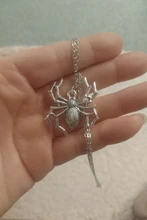 Colgantes de araña para Halloween para hombre y mujer, cadena cruzada redonda, collar de Color plateado, joyería