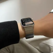 Correa de lujo para Apple watch, banda de 44mm y 40mm para iWatch de 38mm y 42mm, pulsera de reloj de acero inoxidable para Apple watch 5 6 se 3 4