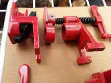 Wood Gluing Clamp-Set Quick-Release Heavy-Duty Metal Wide-Base 3/4