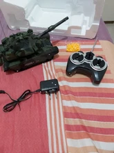 Tanque de combate a Control remoto para niños, juguete de coche de juguete con balas de disparo, interactivo, militar, grande, escala 1:32