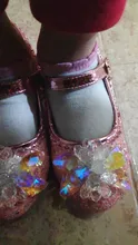 Disney Frozen-zapatos de princesa Elsa para niñas, Sandalias de tacón alto informales con purpurina de cristal de cuero, color rosa, azul y plateado