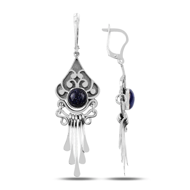 

Armagano Blue Star Cubic Zirconia and Shaking Hand Handwork Earrings