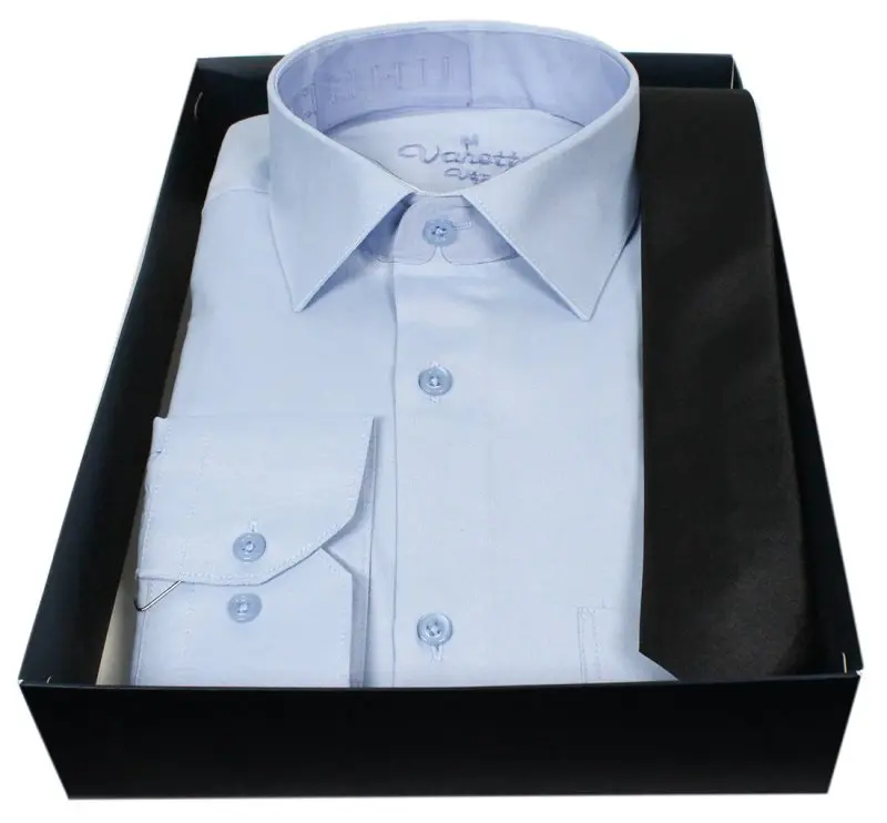 

Varetta New Vogue Blue Male Shirt Long Sleeve Solid Oxford Office Shirt with Left Chest Pocket Gift Box Shirt Set Shirt and Tie The most trendy men's shirts gift men's shirt 2020 fashion men shirt blue shirt blue