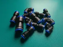 Conector neumático PV, manguera de aire/agua y conector de empuje de tubo de plástico de 4-16mm, conector rápido de manguera, adaptador de ángulo, enchufe 1 Uds