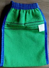 Guante de baño de dos caras para exfoliación de limpieza corporal, 1 unidad