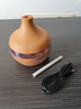 Humidificador de aire eléctrico de 300ML con USB, difusor de Aroma, niebla, aceite de grano de madera, aromaterapia, Mini, con 7 luces LED, para coche, casa y oficina