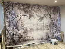 3D Wallpaper Mural Decoration Jungle Rainforest Custom Milofi Retro Hand-Painted-Lines