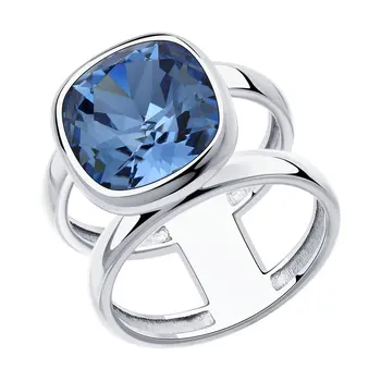 

Sokolov silver ring with Swarovski Crystals crystal, fashion jewelry, 925, women's male