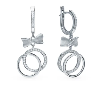 

Silver earrings with cubic zirconia and enamel sunlight sample 925