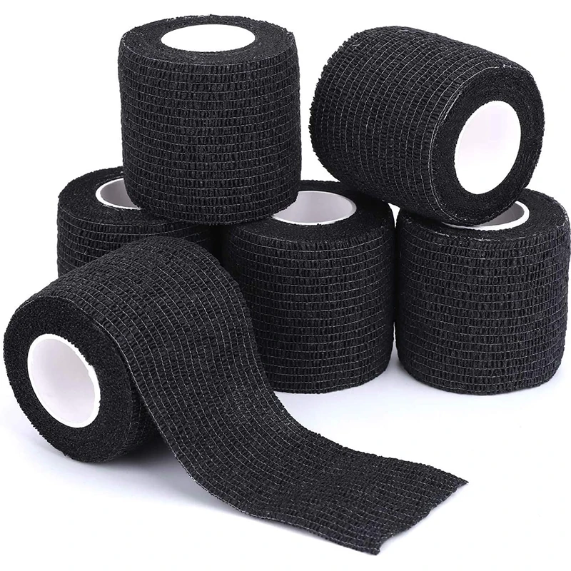 Tattoo Grip Bandage 3/6/12pcs Black Cover Wraps Tapes Nonwoven Waterproof Self Adhesive Finger Wrist Protection Tattoo Supplies