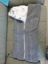 Saco de dormir para bebé, saco de dormir para cochecito de bebé, sólido, grueso, cálido, envolvente para recién nacido, manta de punto de 75x35cm