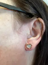 JoiasHome corazón aretes en forma para las mujeres joyería de plata 925 de moda mujer Color oro rosa pendientes de boda regalo