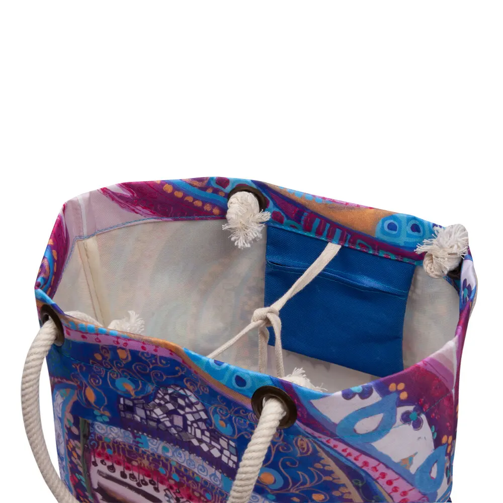 

BiggDesign "Blue Water" Patterned Beach Bag-Blue