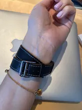 Correa de doble recorrido para Apple watch, correa de reloj de cuero genuino de 44mm/40mm 42mm/38mm, serie iWatch 5 4 3 se 6