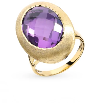 

Gold ring with amethyst sunlight sample 585