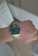 San Martin -Reloj de cuarzo con cristal de zafiro, pulsera de reloj mecánico, automático, con esfera de cerámica y con fecha