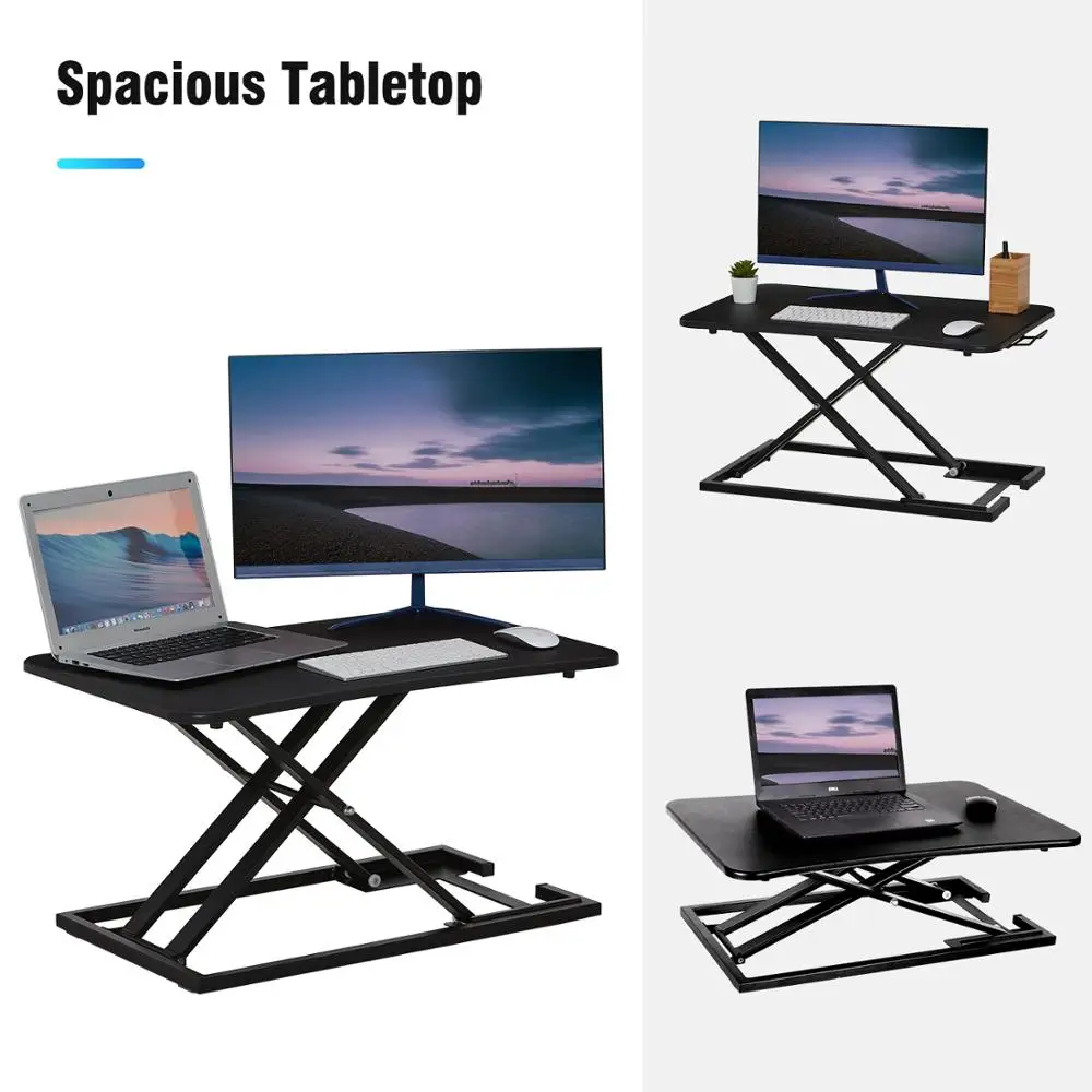 Standing Desk, Height Adjustable Converter Sit to Stand Up Desk Standing Desk Riser Office Workstation for Computer Laptop