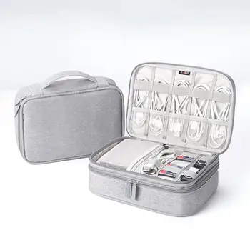 

Portable Digital USB Gadget Organizer Travel Cable Bag Charger Wires Cosmetic Zipper Storage Pouch kit Case Accessories Supplies