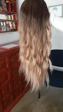 EASIHAIR-pelucas onduladas de cuerpo largo para mujer cabello sintético degradado, negro, marrón, Rubio, Cosplay, parte media Natural, resistente al calor