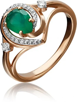 

Yuz platinum ring with chalcedony and cubic zirconia Red Gold