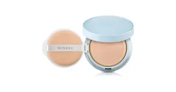 

Tonal means-kushon for leveling the tone and radiance of the skin Missha the original tension pact tone up glow №23 SPF30 PA + +