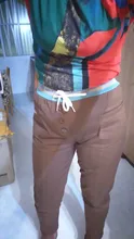 Pantalones holgados con cintura elástica de talla grande para mujer, pantalones bombachos de algodón informales combinados, moda de Corea, primavera y otoño, V156