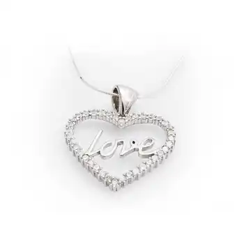 

925 sterling Silver Cubic Zirconia Love Lady Necklace