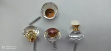 Furniture Hardware Wardrobe-Handle Drawer Pulls Cupboard Glass Knobs Cabinet-Door Diamond
