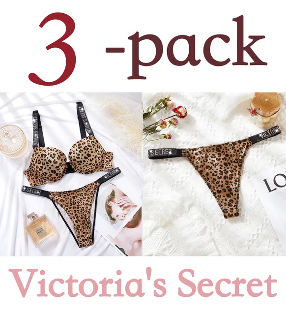 NEW Sexy Rhinestones Comfortable Lingerie Femme Set Push Up Bra Victoria's Secret Women Lingerie Set 2 Pieces Brand Underwear Auburn