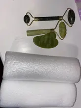 Rodillo de Jade para masaje Facial, masajeador verde de piedra Natural, levantamiento de cuello y cara, herramientas de cuidado de la piel, 2 uds.