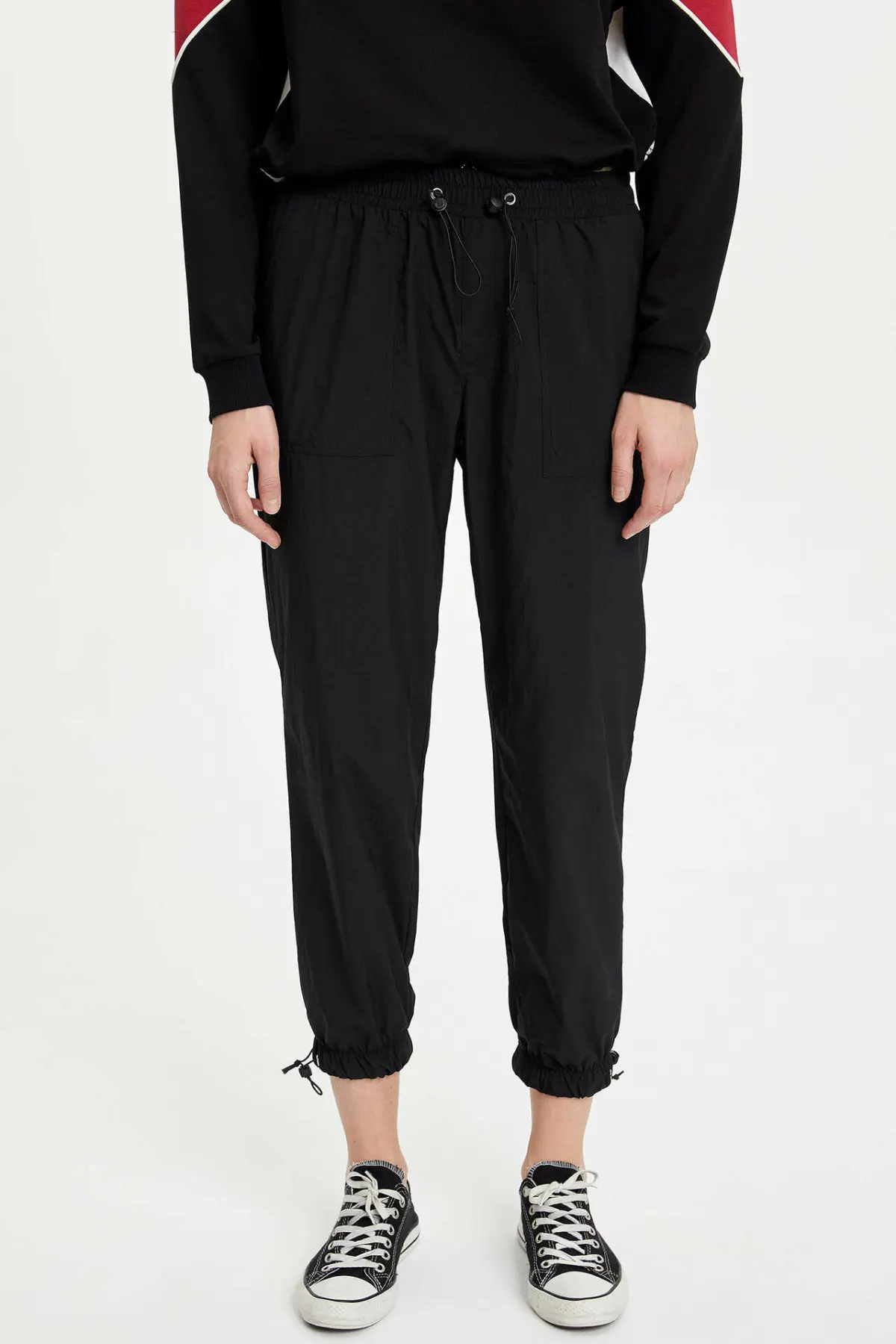 

DeFacto Casual Fashion Women's Sport Black Drawstring Jogging Pants Lady Loose Comfort Leisure Sports Pants Female - M4876AZ19WN