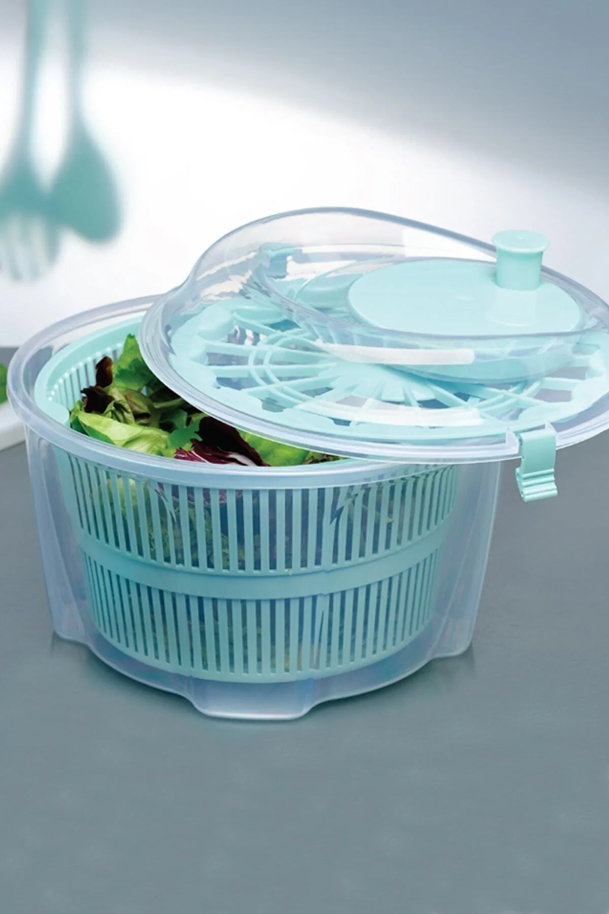 

Salad Dryer Storage Container With Strainer Centrifuge Water Separation Boxed Product BPA Free Quality Plastic