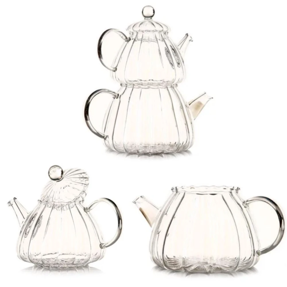  New Heat Resistant Glass Elegant Teapot Set-with its unique design -makes a difference in your kitc - 10000032462937