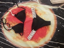 In-x-bikini con diamantes brillantes para mujer, bañador Sexy con cuello halter de realce, traje de baño de cristal para mujer, bikini brasileño 2020