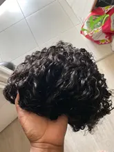 Pelucas de cabello humano peruano para mujeres negras, postizo de ondas profundas con cierre de encaje, 4x4