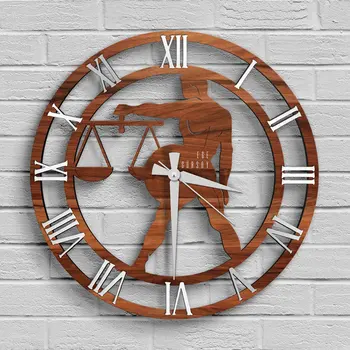 

Personalized Libra Zodiac Design Wooden Wall Clock-Model A2