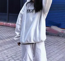 Ropa de calle de primavera para mujer, Tops negros, Sudadera con capucha gótica blanca de gran tamaño, ropa de calle para mujer, sudaderas geniales de hip-hop para parejas