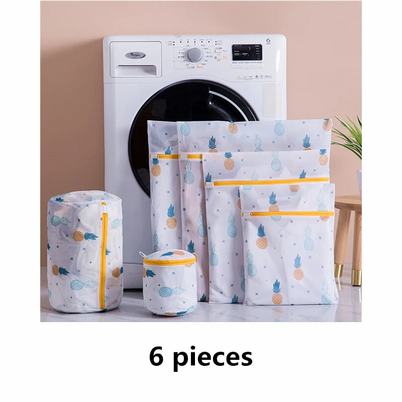 1 Set Zipper Mesh Laundry Bag Washing Machine Dedicated Dirty Wash Bag Underwear Sock Bra Laundry Basket Multi-size Washing Kits