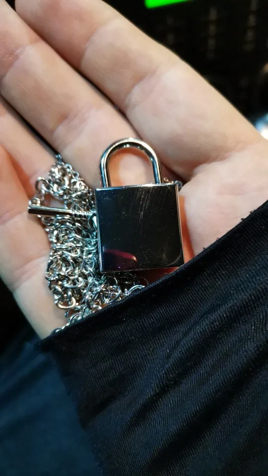 Double Layer Key Lock Necklace Padlock Pendant photo review