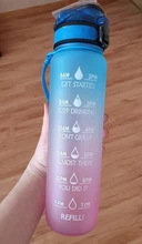 Botella de agua de gran capacidad de 32Oz, con marcador de tiempo, a prueba de fugas, coctelera deportiva para Fitness, para ciclismo