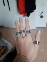 Anillos Punk de Hip Pop para mujer, cadena ajustable multicapa, cuatro anillos abiertos para dedos, anillos giratorios de aleación para mujer, regalo de fiesta
