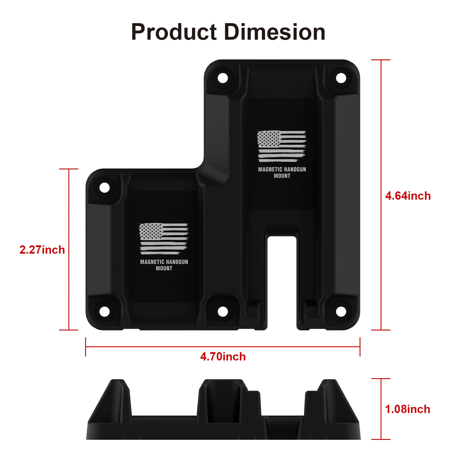 Concealed Magnetic Handgun Pistol Mount + Extra Magazine Storage Glock -img-1