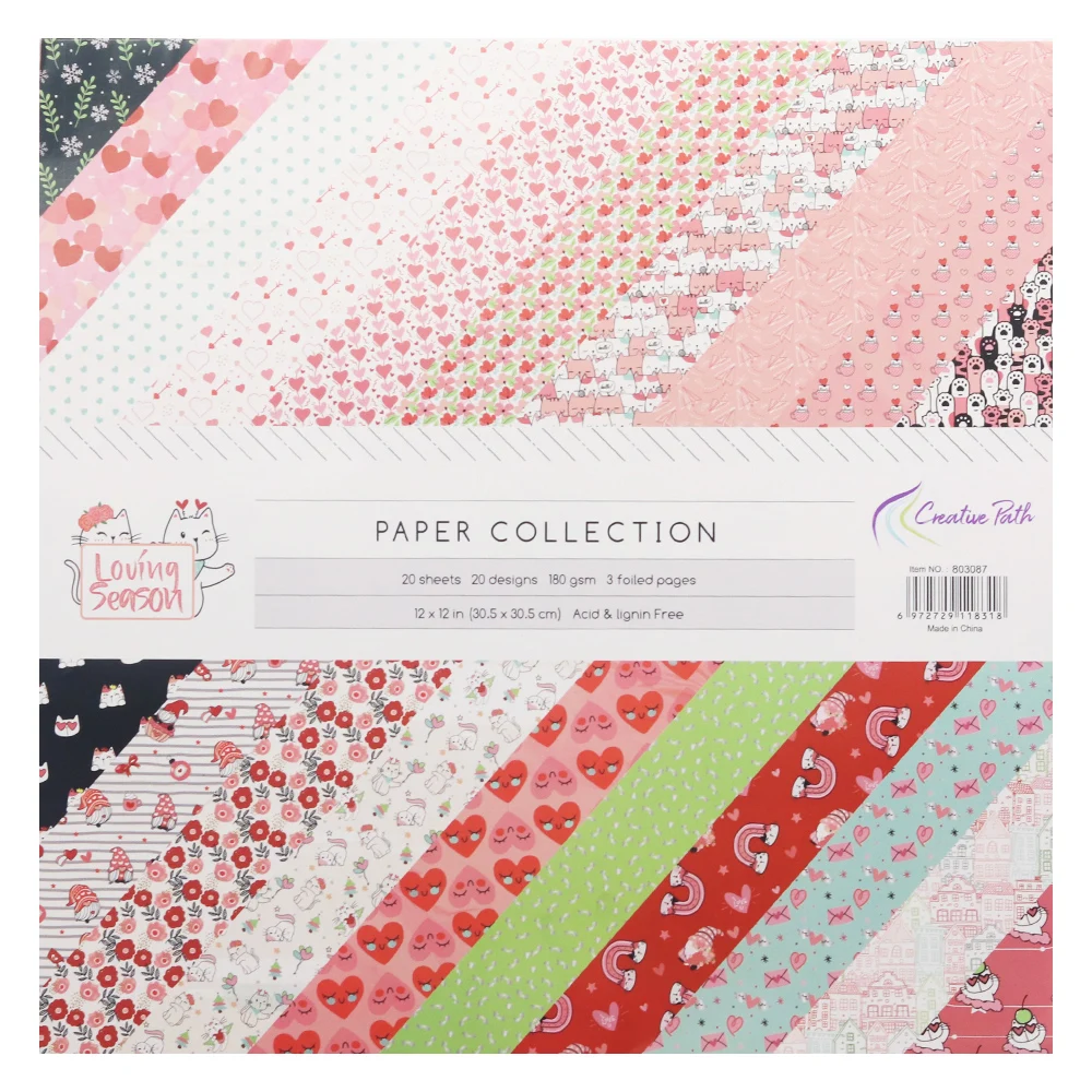 The Creative Path 12 Inch Scrapbooking Paper 20 Sheets Craft Background  Decorative Pattern Designer Pack DIY