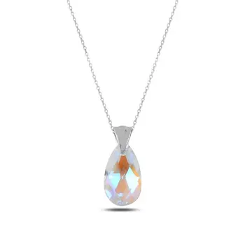 

Angemiel 925 Silver Crystal Drop Necklace