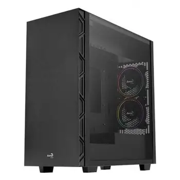 

CASE MID TOWER AEROCOOL FLO SATURN BLACK - 2 * USB 3.0 / 2 * USB 2.0 - HD AUDIO AND MIC-SIDE PANEL TEMPERED GLASS-VGA MAX. 32