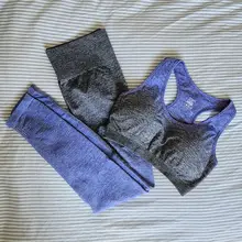 Seamless Leggings Yoga-Pants Training-Tights Nepoagym High-Waisted Ombre Women TEAL