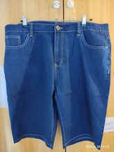 Pantalones cortos de mezclilla de negocios para hombre, Shorts de mezclilla de talla grande 40 42 44 46, a la moda, informales, elásticos, ajustados, azul, fino corto, novedad de verano